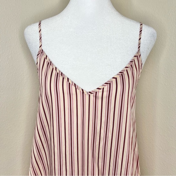 BOSS Datecara White Pink Striped Sleeveless V-Neck Midi Dress Sundress Sz 4 NWT - Picture 5 of 16